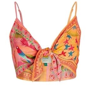 Farm Rio Colorful Tropical Print top